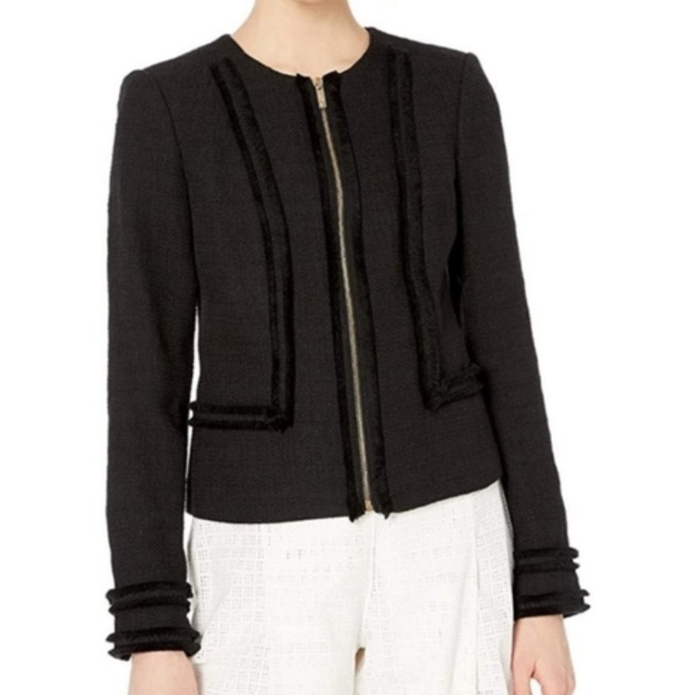 Karl Lagerfeld Emmalyn Tweed Collarless Blazer